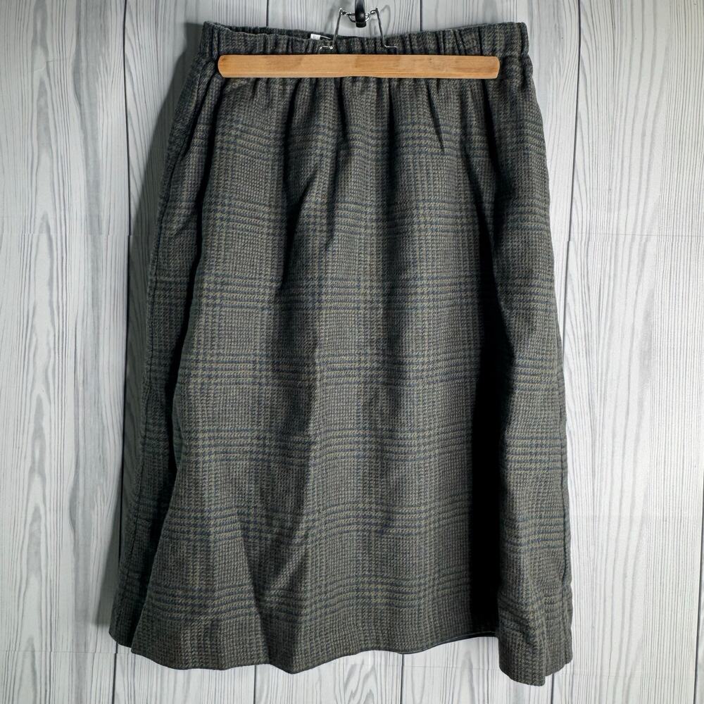 J London Plaid Maxi Skirt Wool Blend Women's Size 16 Lined Tartan Red